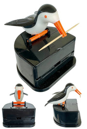 Bird Toothpick Dispenser Black White Retro Diner