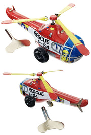 Rescue Helicopter Tin Toy Wind Up | poptoptoys.