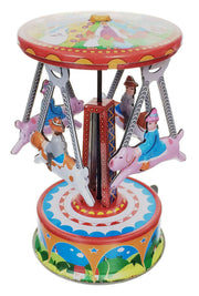 Tin Toy Pig and Puppy Carousel Mini | poptoptoys.