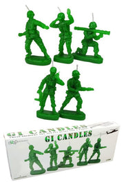 Green Army Men GI Candles 4 Small Soldiers | poptoptoys.