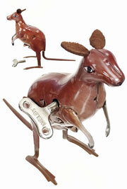 Kangaroo Hopping Jumping Windup Tin Toy | poptoptoys.