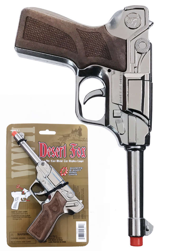 German Lugar Cap Gun : Metal Replica Gun : WWII Desert Fox – Pop Top Toys