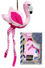 Pink Fuzzy Flamingo Plush Sewing Kit | poptoptoys.