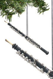 Oboe Christmas Ornament Black Silver | poptoptoys.