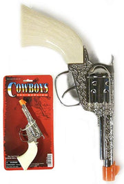Cowboy White Handle Paper Roll Cap Gun | poptoptoys.