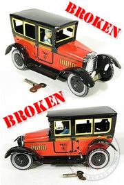 Paya Taxi Tin Toy Red ***Broken | poptoptoys.