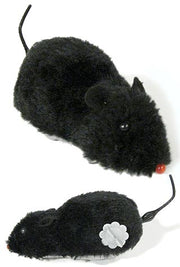 Fuzzy Soft Black Mouse Wind Up | poptoptoys.