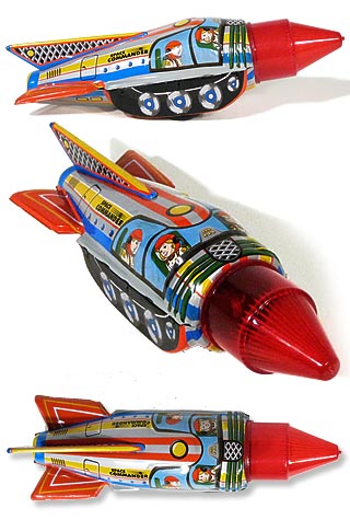 Sparking Rocket Space Commander 1950 Classic Friction Tin Toy