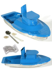 Pop Pop Steam Hut Boat Blue Tin | poptoptoys.