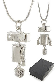 Unicycle Robot Necklace Crystal Eye | poptoptoys.