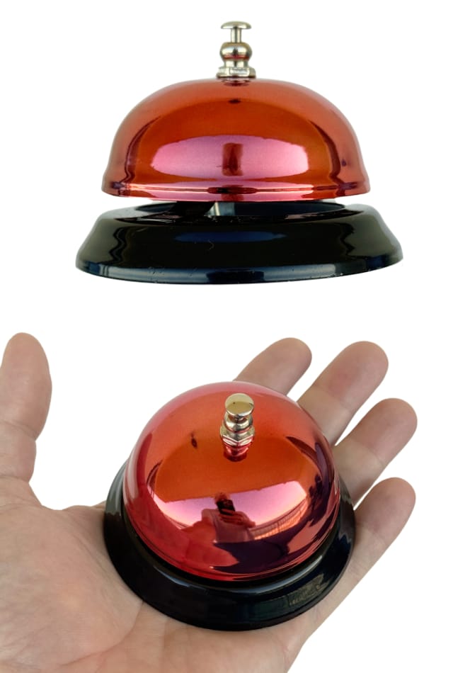 Desk Bell Red : Classic Chrome Metal : Christmas Original – Pop Top Toys