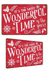 Wonderful Time Metal Sign : Christmas Red : 1962 Song