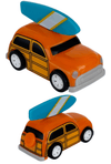 Woody Wagon Surfboard Windup : Orange Pull Back Car