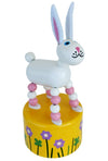 Cute White Bunny Wooden Thumb Puppet Toy