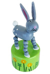 Cute Grey Bunny Wooden Thumb Puppet Toy