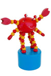 Red Crab Wooden Thumb Puppet Ocean Critter Toy