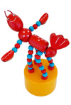 Red Lobster Wooden Thumb Puppet Ocean Critter Toy
