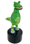 T-Rex Green Dinosaur Wooden Thumb Puppet Toy
