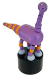 Brontosaurus Purple Dinosaur Wooden Thumb Puppet Toy