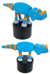 Triceratops Blue Dinosaur Wooden Thumb Puppet Toy
