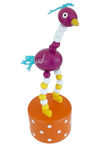 Purple Ostrich Wooden Thumb Push Puppet Toy