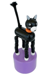 Black Cat Halloween Wooden Thumb Push Puppet Toy