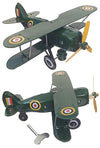 Green Curtis Biplane Tin Toy Airplane | poptoptoys.