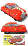 Fire Chief Car Tin Press Down Red | poptoptoys.