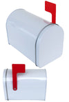 White Metal MailBox Miniature with Red Flag