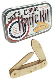 Canoe Wooden Knife Kit USA Tin Box | poptoptoys.