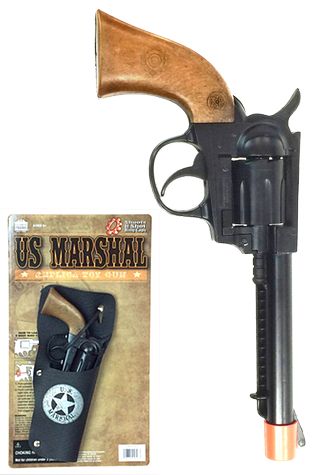 US Marshall Revolver Cap Gun : Black Revolver Cowboy Western Toy – Pop ...