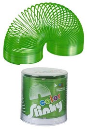 Color Slinky Green Metal Spring Toy | poptoptoys.