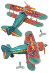 Acrobatic Bear Airplane Wind Up Tin Toy | poptoptoys.