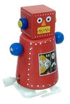 Rocky Red Robot Wood Windup Walks | poptoptoys.