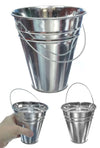 Silver Tin Pail Small Metal Bucket | poptoptoys.