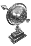 Silver Spinning Globe with Large Arrow 1950 | poptoptoys.