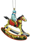 Rocking Horse and Jockey Ornament Tin Toy | poptoptoys.