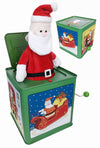Santa Claus Jack in the Box Christmas Tin Toy | poptoptoys.