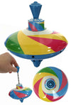 Rainbow Top Spinning Humming Tin Toy | poptoptoys.