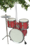 Drum Set Ornament Red Drums with Cymbal | poptoptoys.