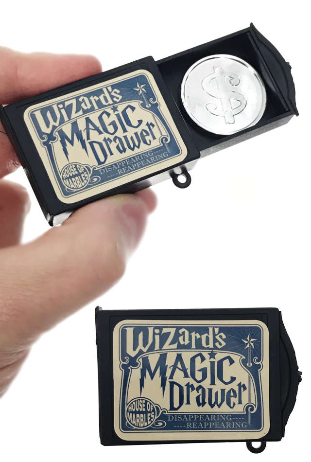 Magic Drawer Wizard's Illusion Vanishing Coin Classic Trick Pop