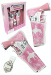 Cowgirl Paper Roll Cap Guns Double Holster Set Pink | poptoptoys.