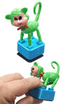 Monkey Plastic Thumb Puppet Green LongTail | poptoptoys.