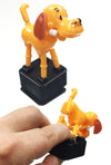 Dog and Bone Plastic Thumb Puppet Golden | poptoptoys.