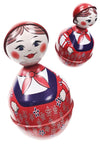 Farm Girl Doll Roly Poly Red Wobble Toy | poptoptoys.