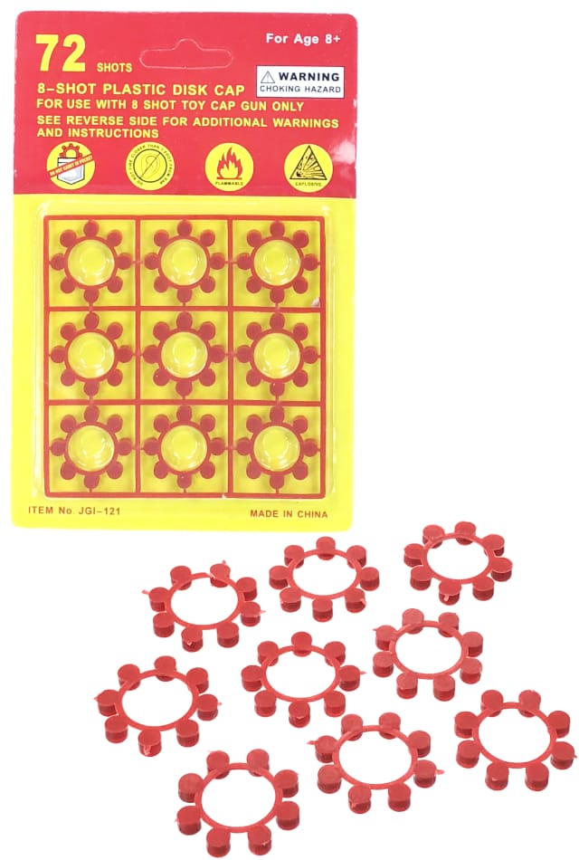 8 Shot Ring Caps 72 Shots 9 Red Rings Cap Guns Refills Pop Top Toys