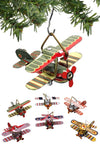 Mini Biplanes Christmas Ornaments Set of 6 | poptoptoys.