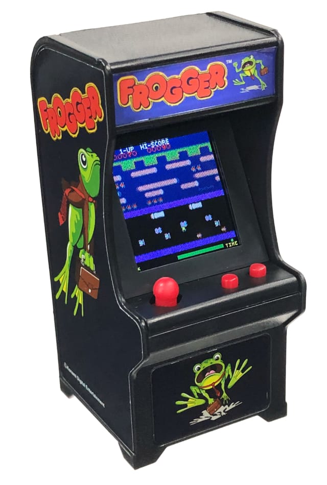 Tiny Arcade Frogger Game Color Play 1981 Retro Mini Pop Top Toys