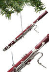 Bassoon Christmas Ornament Maroon Silver | poptoptoys.