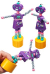 Peggy Purple Robot Thumb Puppet Poses | poptoptoys.